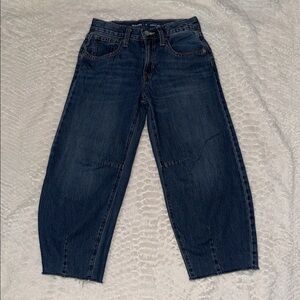Old Navy Dark Blue Mid Rise Barrel Jeans Girls 10